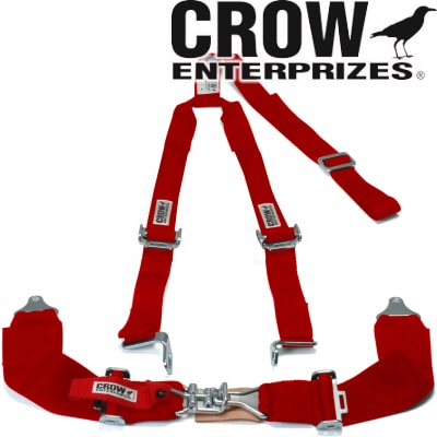 Crow Harness 3 Inch Lap With 2 Inch Shoulder Y Type Comp Latch Red | CRO11202