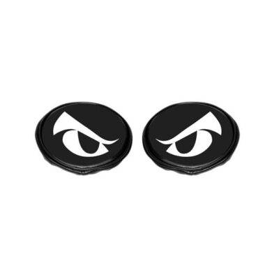 Dune Buggy Light Covers 6 Inch Round Black Vinyl With Eyes Pair | 941162