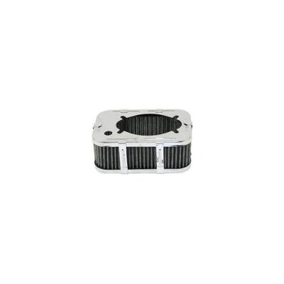 Progressive Weber Chrome Rectangle Air Cleaner 2 1/2 Tall | 129360