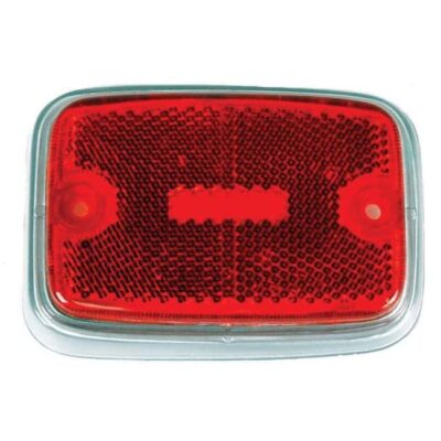 Side Marker Red Lens Rear Silver Trim Fits VW Bus 1970-1974 | 211945363A