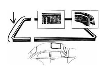 Sun Roof Seal Front And Rear Fits Standard VW Beetles 1964-1977 | 117-007